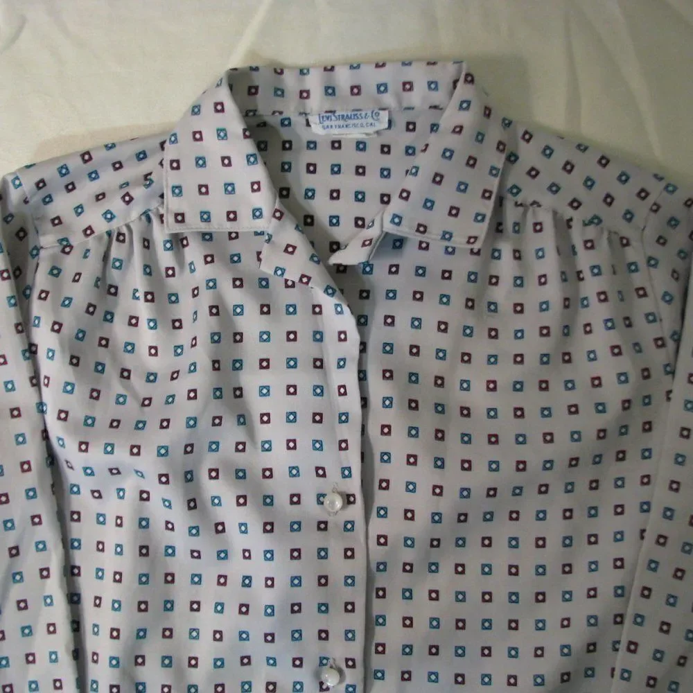 Vintage Levi Strauss Diamond Polyester Disco Shirt